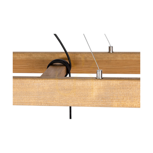 Závesné svietidlo Eskalo 4xE27, Max. 60 W, borovica v hnedom odtieni / čierny kov / čierny PVC kábel, 123,5 cm small 2