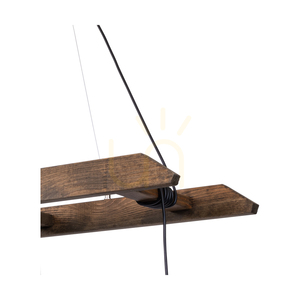 Závesné svietidlo Eskalo, 5xE27, Max. 60 W, borovica v odtieni orech / čierny kov / čierny PVC kábel, 154 cm small 2