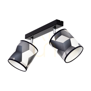 Stropné svietidlo Espacio, 2xE27, Max. 25 W, čierny kovový/chrómový kovový/viacfarebný stropný tienidlo, 52 cm small 3