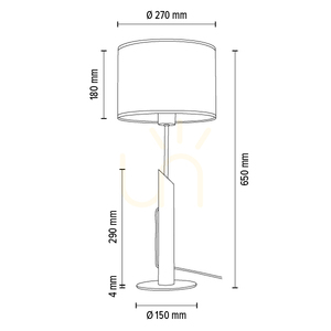 Stolná lampa Espacio, 1xE27, Max. 60 W, olejovaný dub / čierny kov / čierny PVC kábel / viacfarebný tienidlo z tapety, Ø 27 cm small 2