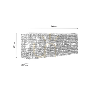 Stropné svietidlo Euphoria, 6xE14, Max. 40 W, chrómovaný kov/čisté kryštály, 110 cm small 2