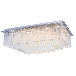 Stropné svietidlo Euphoria, obsahuje 19 LED diód, 3000 K, 57 W, chrómovaný kov/priehľadné kryštály, 80 cm small 1