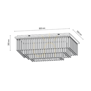 Stropné svietidlo Euphoria, obsahuje 19 LED diód, 3000 K, 57 W, chrómovaný kov/priehľadné kryštály, 80 cm small 2