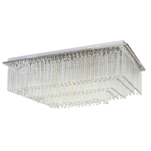 Skontrolujte Stropné svietidlo Euphoria, obsahuje 19 LED diód, 3000 K, 57 W, chrómovaný kov/priehľadné kryštály, 80 cm