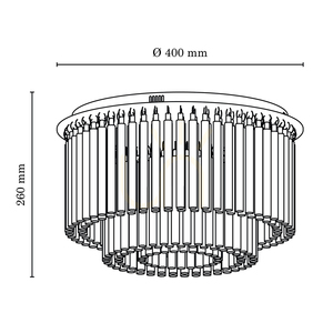 Stropné svietidlo Euphoria, obsahuje 6x LED 3000 K 18 W, chrómovaný kov/priehľadné kryštály, Ø 40 cm small 3