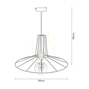 Závesné svietidlo Ferro, 1xE27, Max. 60 W, olejovaný dub / čierny kov / čierny PVC kábel / čierny kovový tienidlo, Ø 55 cm small 3