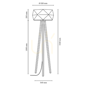 Stojaca lampa Finja, 1xE27, Max. 60 W, olejovaný dub/antracit, opletený kábel/čierna, tienidlo Ø 52 cm small 4