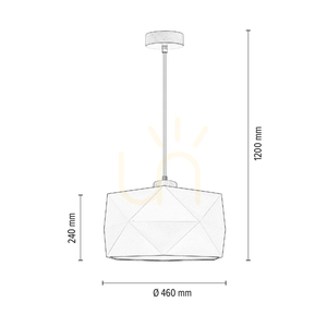 Závesné svietidlo Finja, 1xE27, Max. 60 W, breza/antracit, opletený kábel/krémové tienidlo, Ø 46 cm small 2