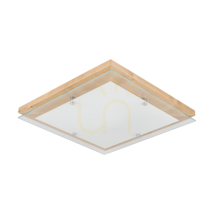 Stropné svietidlo Finn, 1xLED, 2700 K, 24 W, breza/chrómovaný kov/biele sklo, 40 cm small 0