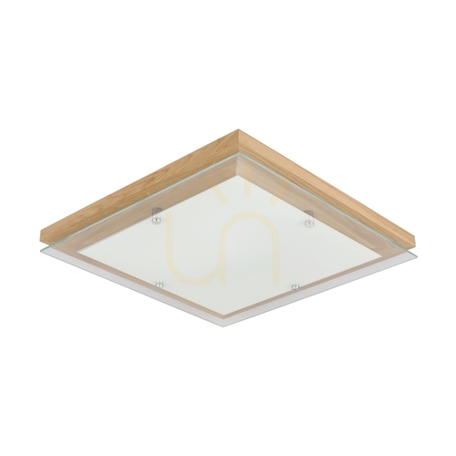 Skontrolujte Stropné svietidlo Finn, 1xLED, 2700 K, 24 W, olejovaný dub/chrómovaný kov/biele sklo, 40 cm
