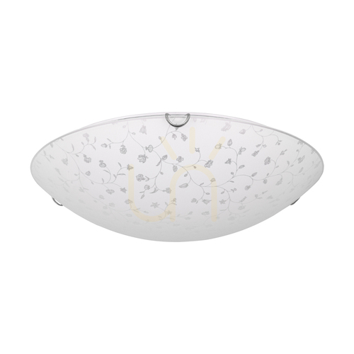 Skontrolujte Stropné svietidlo Flora, obsahuje 1x LED 2700 K 18 W, chrómový kov/biely sklenený tienidlo, Ø 40 cm