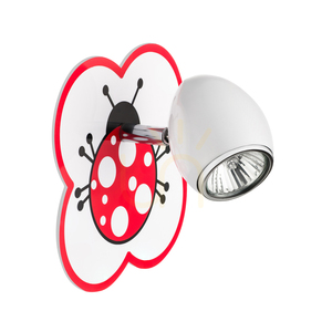 Nástenná lampa Fly, 1xGU10, max. 50 W, biela/chrómová, kovová s motívom lienky, 16 cm small 2