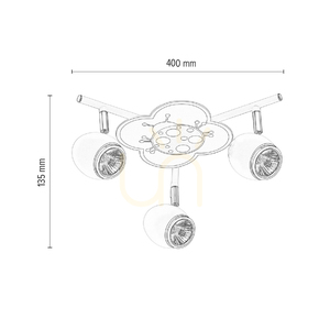 Stropné svietidlo Fly, 3xGU10, Max. 50 W, biely/chrómový kov s motívom lienky, Ø 40 cm small 2