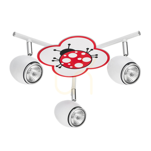 Stropné svietidlo Fly, 3xGU10, Max. 50 W, biely/chrómový kov s motívom lienky, Ø 40 cm small 0
