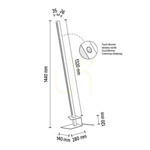 Stojaca lampa Forestier, 1xLED, 3000 K, 18 W, borovica morená na orech / čierny kov / čierny PVC kábel, 40 cm small 4