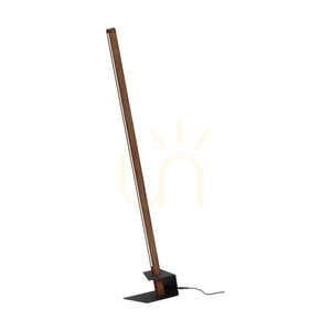 Stojaca lampa Forestier, 1xLED, 3000 K, 18 W, borovica morená na orech / čierny kov / čierny PVC kábel, 40 cm small 0