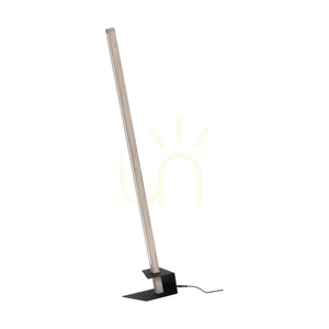 Stojaca lampa Forestier, 1xLED, 3000 K, 18 W, borovica v šedom odtieni, čierny kov, čierny PVC kábel (40 cm) small 0