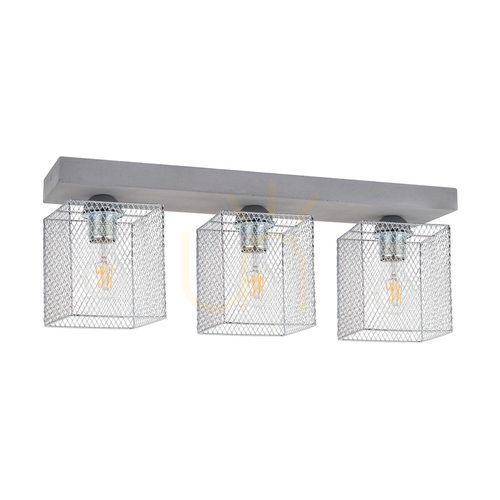 Skontrolujte Stropné svietidlo Gittan, 3xE27, Max. 60 W, betónovo šedá/chromovaný kovový tienidlo, 55 cm