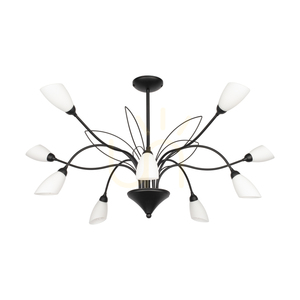 Závesné svietidlo Gloriosa, 10xG9, Max. 6 W LED, čierny kov / biely sklenený tienidlo, Ø 92 cm small 0