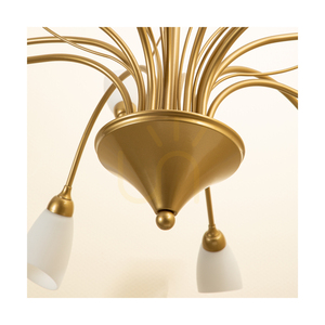 Závesné svietidlo Gloriosa, 15xG9, Max. 6 W LED, zlatý kov / čierny PVC kábel / biely sklenený tienidlo, Ø 108 cm small 1