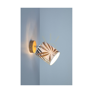 Nástenná svietidlo Hoja 1xE27 Max. 25 W, olejovaný dub / chrómový kov / viacfarebný tapetový tienidlo, 25 cm small 3