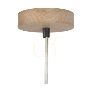 Závesné svietidlo Hoja, 1xE27, Max. 60 W, olejovaný dub / priehľadný PVC kábel / viacfarebný tienidlo z tapety, Ø 50 cm small 3