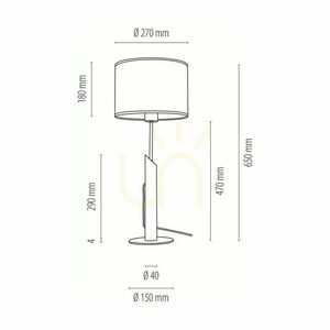 Stolná lampa Hoja, 1xE27, Max. 60 W, olejovaný dub / čierny kov / čierny opletený kábel / viacfarebný tienidlo v štýle tapety, Ø 27 cm small 4