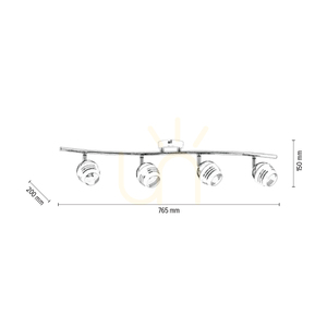 Stropné svietidlo Hypnos, 4xG9, Max. 28 W, chróm/biely kov, 76,5 cm small 4