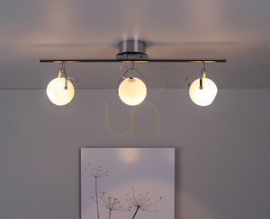 Stropné svietidlo Ida, obsahuje 3x LED 2700 K 3 W, chrómový kov / biely sklenený tienidlo, 67,5 cm small 1
