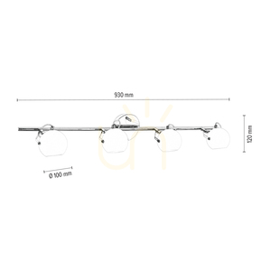 Stropné svietidlo Ida, obsahuje 4x LED 2700 K 3 W, chrómový kov/biely sklenený tienidlo, 93 cm small 2