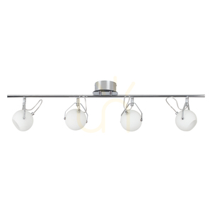 Stropné svietidlo Ida, obsahuje 4x LED 2700 K 3 W, chrómový kov/biely sklenený tienidlo, 93 cm small 0