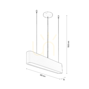 Závesné svietidlo Illumina, obsahuje 1x LED 3000 K 21 W, čierny kov / priehľadný PVC kábel / čierny tienidlo 61 cm small 3