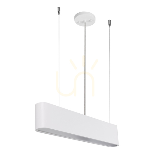 Skontrolujte Závesné svietidlo Illumina, obsahuje 1x LED 3000 K 35 W, biely kov / priehľadný PVC kábel / biely tienidlo, 122 cm