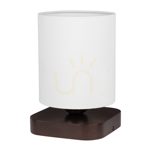 Stolná lampa Jenta, 1xE27, Max. 25 W, bukové a orechové drevo, čierny PVC kábel, biele tienidlo, 13,5 cm small 0