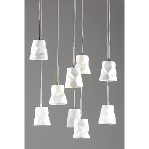 Závesné svietidlo Joelle, 9xG4, Max. 20 W, chrómový kov / biely keramický tienidlo, Ø 44 cm small 1