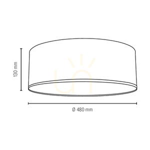Stropné svietidlo Josefina, 1xLED, 2700 K, 30 W, biely kov/hnedý tienidlo, Ø 48 cm small 3