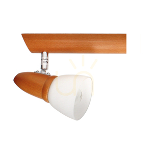 Stropné svietidlo Julietta, 3xE14, Max. 40 W, bukové drevo, kov v odtieni čerešňa/chróm, biely sklenený tienidlo, 52 cm small 1