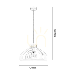 Závesné svietidlo Justyna, 1xE27, Max. 60 W, biely kov/biely PVC kábel, Ø 42 cm small 2
