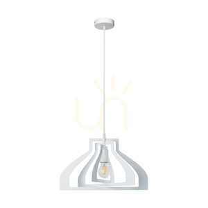 Závesné svietidlo Justyna, 1xE27, Max. 60 W, biely kov/biely PVC kábel, Ø 42 cm small 0