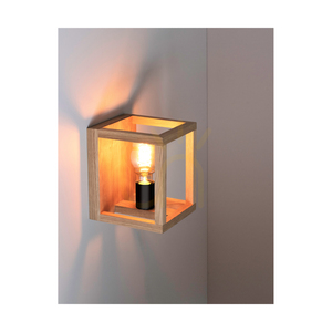 Nástenná svietidlo Kago 1xE27 Max. 40 W, olejovaný dub / čierny kov, 21,5 cm small 2