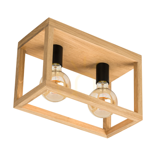 Skontrolujte Stropné svietidlo Kago, 2xE27, Max. 60 W, olejovaný dub/čierny kov, 36 cm