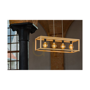 Závesné svietidlo Spot Light KAGO 61590474, olejovaný dub a čierna, 4 × E27, 90 cm small 3