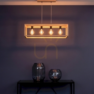 Závesné svietidlo Spot Light KAGO 61590474, olejovaný dub a čierna, 4 × E27, 90 cm small 6