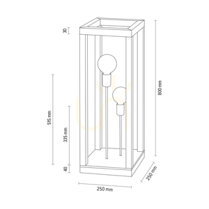 Stojaca lampa Kago 2xE27 Max. 60 W, olejovaný dub / čierny kov / čierny opletený kábel 25 cm small 2