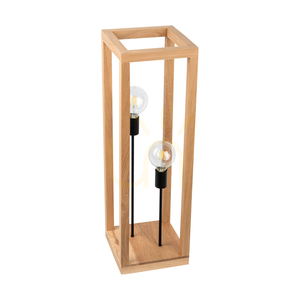 Stojaca lampa Kago 2xE27 Max. 60 W, olejovaný dub / čierny kov / čierny opletený kábel 25 cm small 0