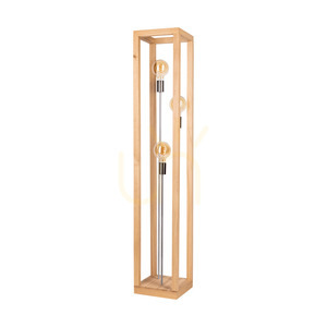 Stojaca lampa Kago, 3xE27, Max. 60 W, olejovaný dub / chrómovaný kov / čierny opletený kábel, 25 cm small 0
