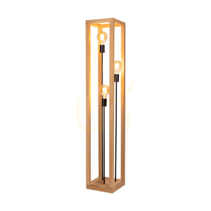 Stojaca lampa Kago, 3xE27, Max. 60 W, olejovaný dub/čierny kov/čierny opletený kábel, 25 cm small 1