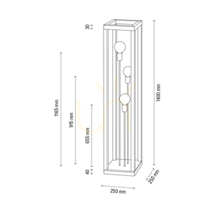 Stojaca lampa Kago, 3xE27, Max. 60 W, olejovaný dub/čierny kov/čierny opletený kábel, 25 cm small 4