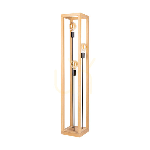 Skontrolujte Stojaca lampa Kago, 3xE27, Max. 60 W, olejovaný dub/čierny kov/čierny opletený kábel, 25 cm