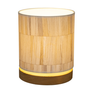 Stolná lampa Kairo, 1xE27, Max. 25 W, borovica s hnedým náterom, hnedá/čierna, PVC kábel/viacfarebný, tienidlo z tapety, Ø 15 cm small 1